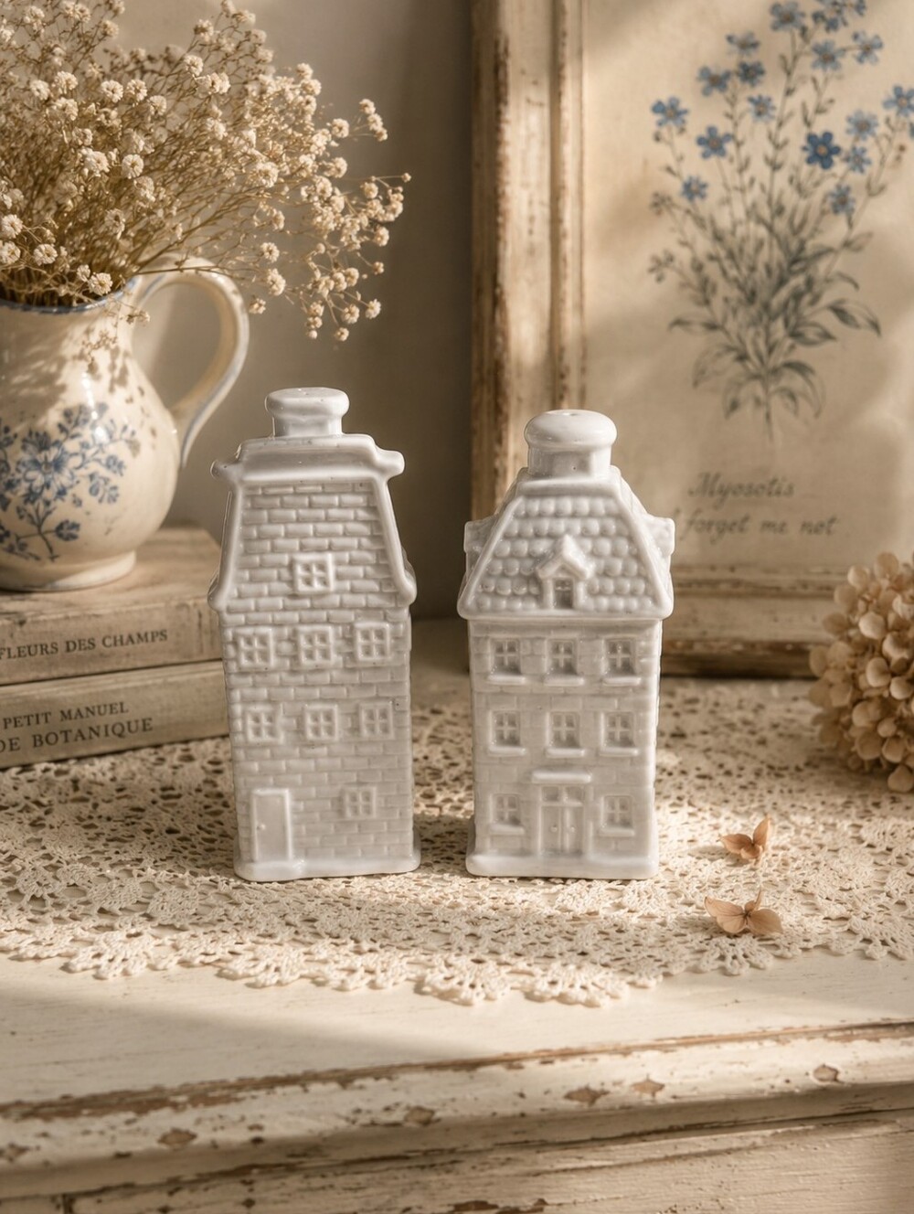 White Ceramic House Salt and Pepper Shaker Set - Home Accents